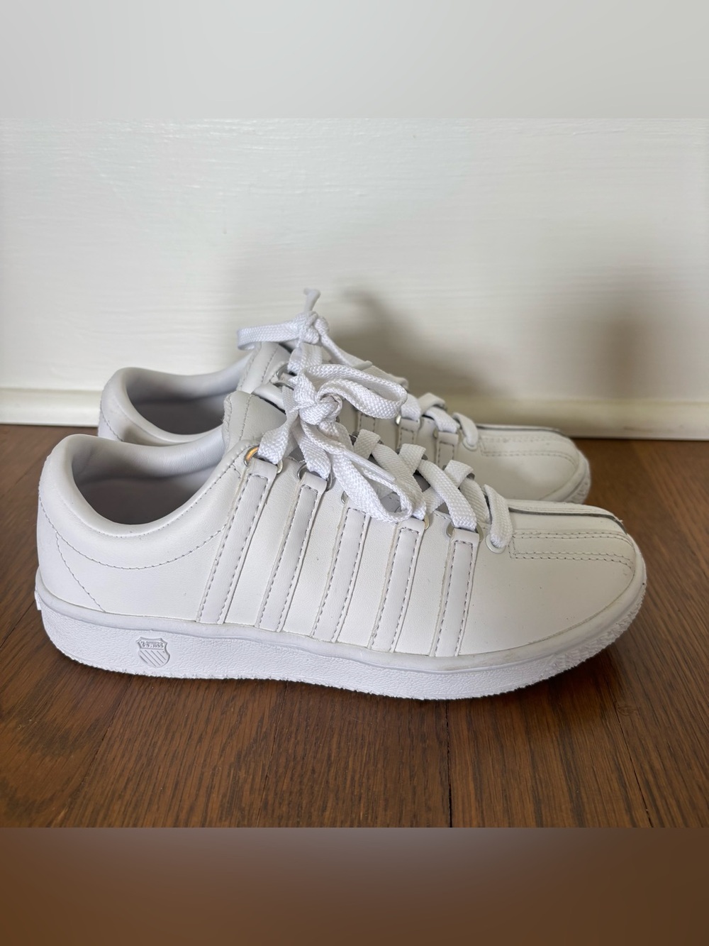 K-Swiss Kid’s White Low-Top Leather Sneakers